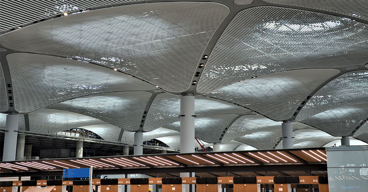 İstanbul Grand Airport Terminal Ana Bina Çatı Altı Asma Tavan İmalat ve Montaj İşleri