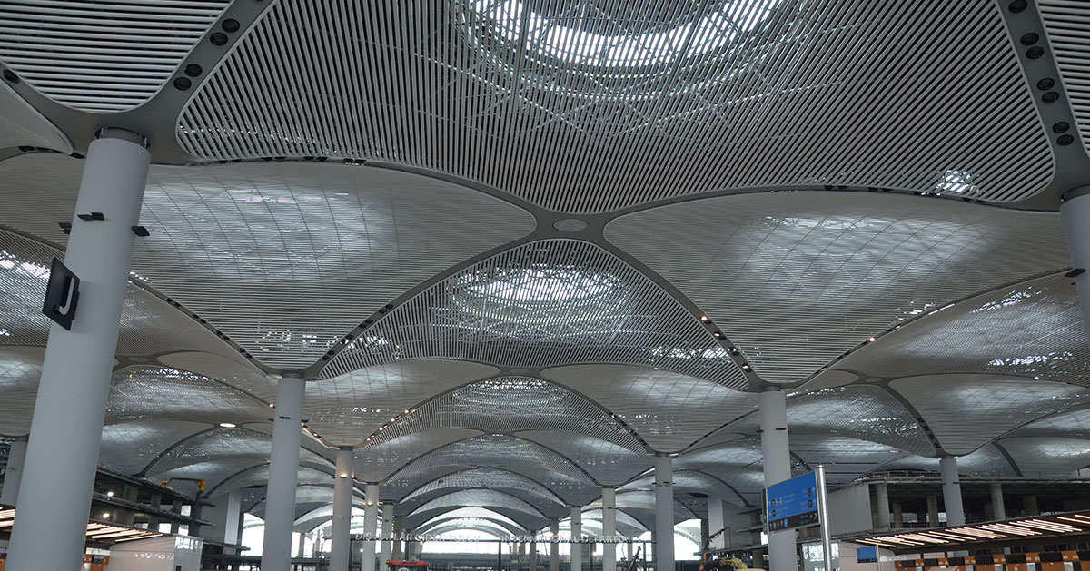 İstanbul Grand Airport Terminal Ana Bina Çatı Altı Asma Tavan İmalat ve Montaj İşleri