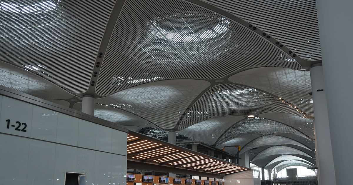 İstanbul Grand Airport Terminal Ana Bina Çatı Altı Asma Tavan İmalat ve Montaj İşleri